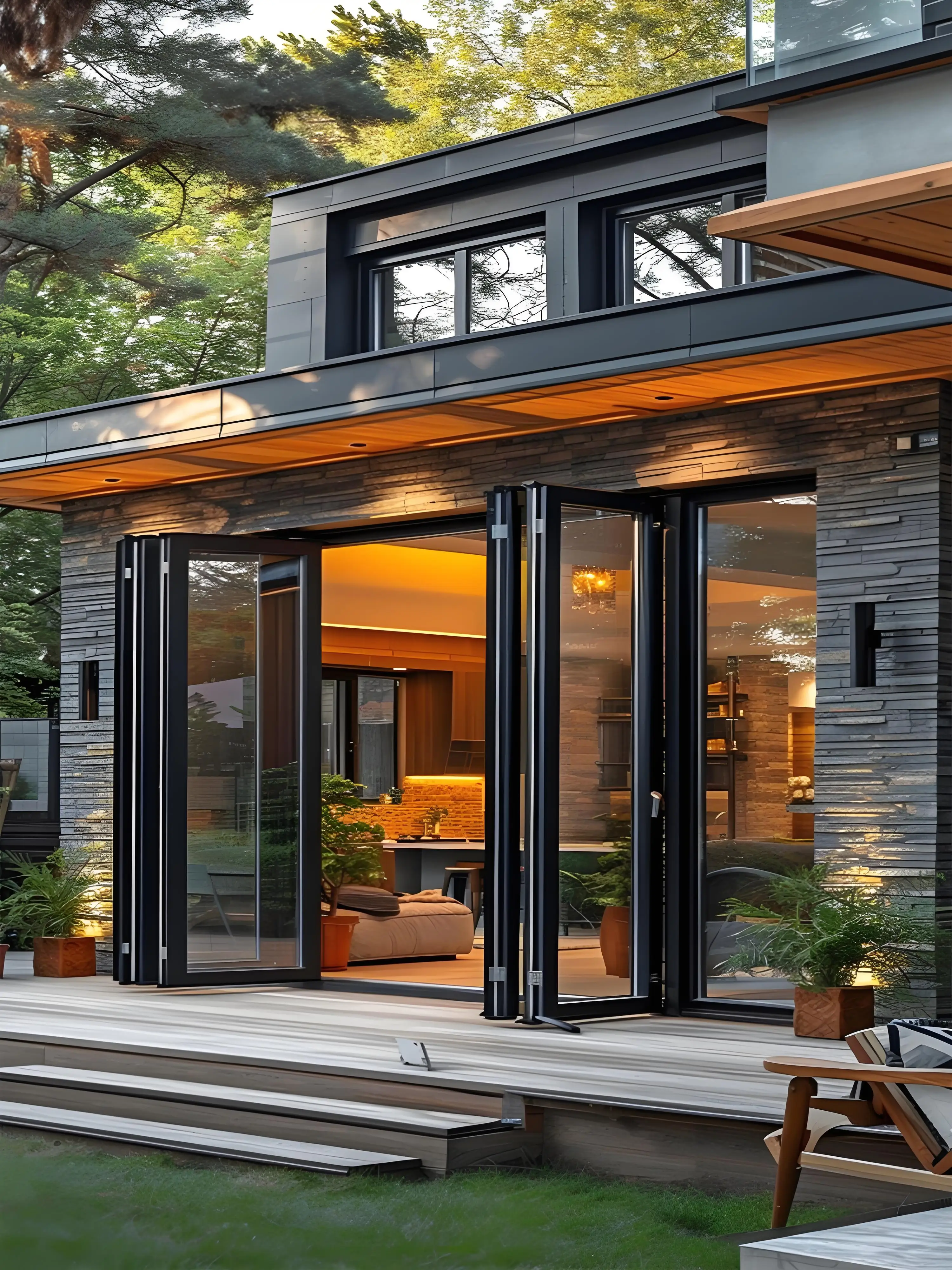 

Sixinalu Folding Door Partition Bi-fold Exterior Interior Accordion Entry Sliding Door Aluminum Double Glaszed Home Decor Custom