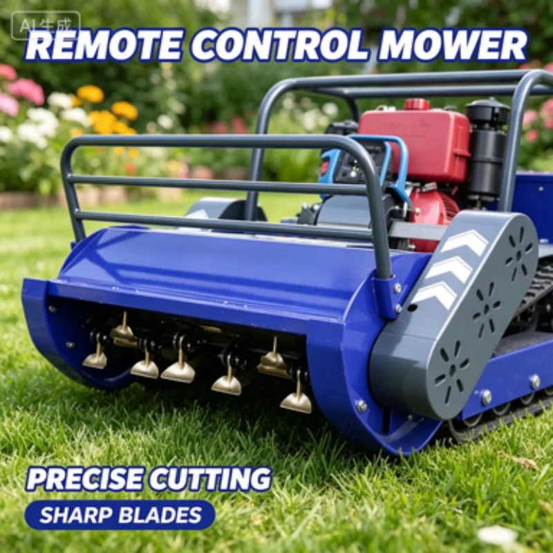 Customized Remote Control Flail Mower tracked chassis adapts complex mountain orchards, full-container export.