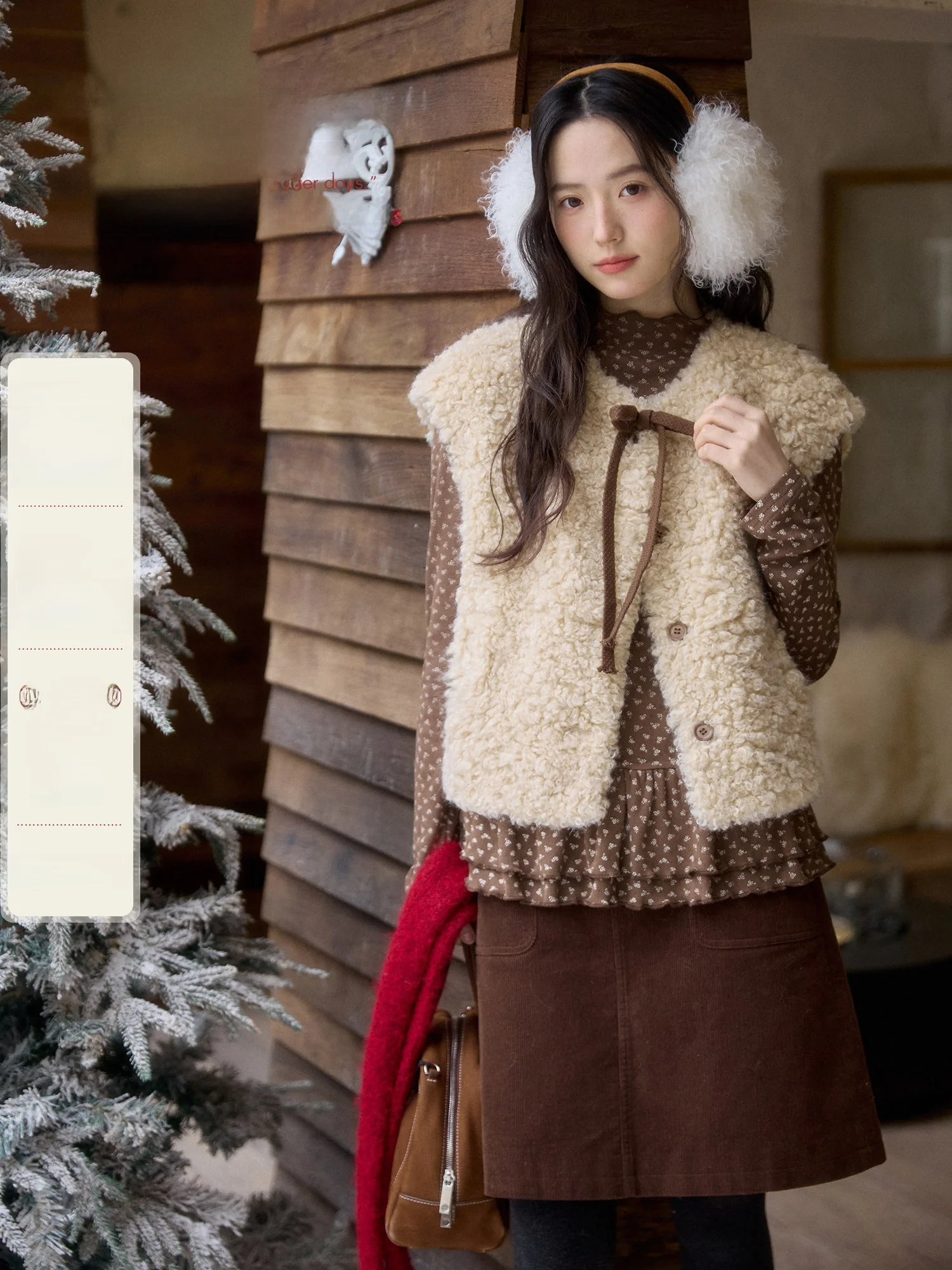 

Retro i Vest Women's Svel Winter Faion Design Sense Inner Wear Knot Belted ape Polyester V-ne Single...