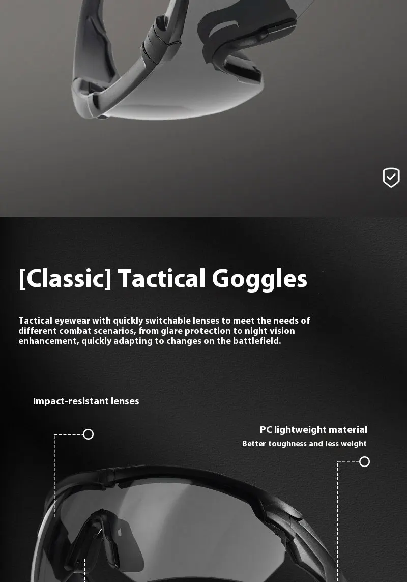 Neue Outdoor Military 2,0 MM Taktische Schutzbrille Winddicht Staubdicht CS Schießen UV400 Sichere Schutzbrille Bergsteigen Gafas – Detail 3
