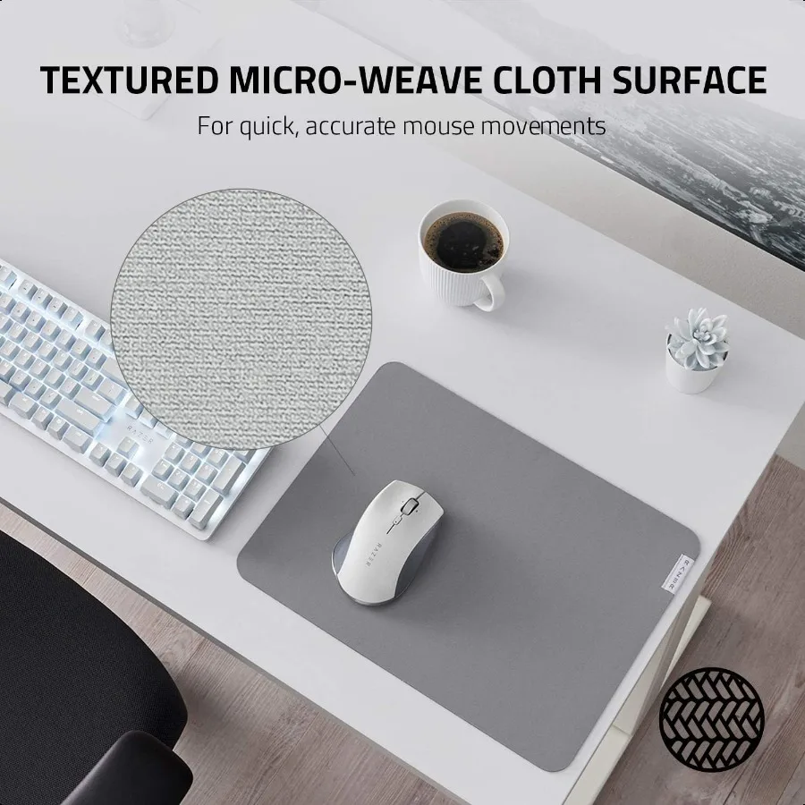 Pro Glide Soft Mouse Mat: Thick HighDensity Rubber Foam Textured MicroWeave Cloth Surface AntiSlip Base Medium Size