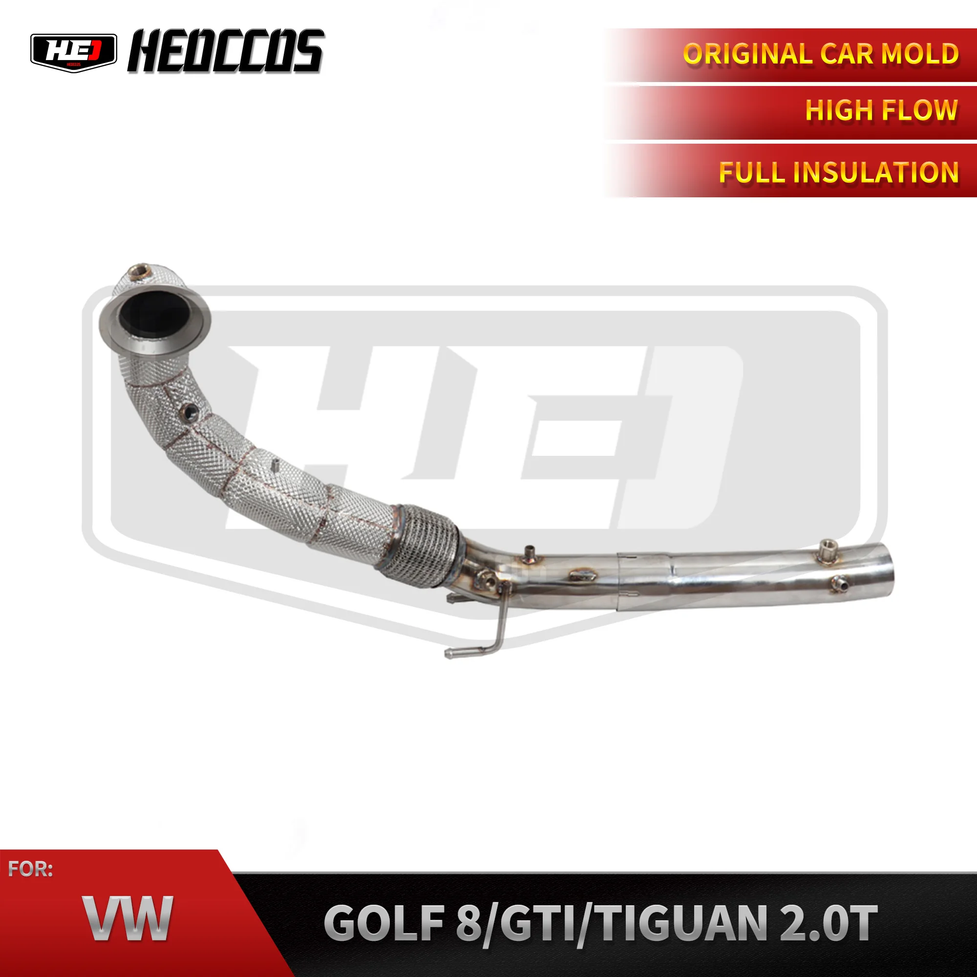 

HEO High flow catted downpipe For VW GOLF8 GOLF8 GTI Tiguan 2.0T 2019-2022 Exhaust Downpipe