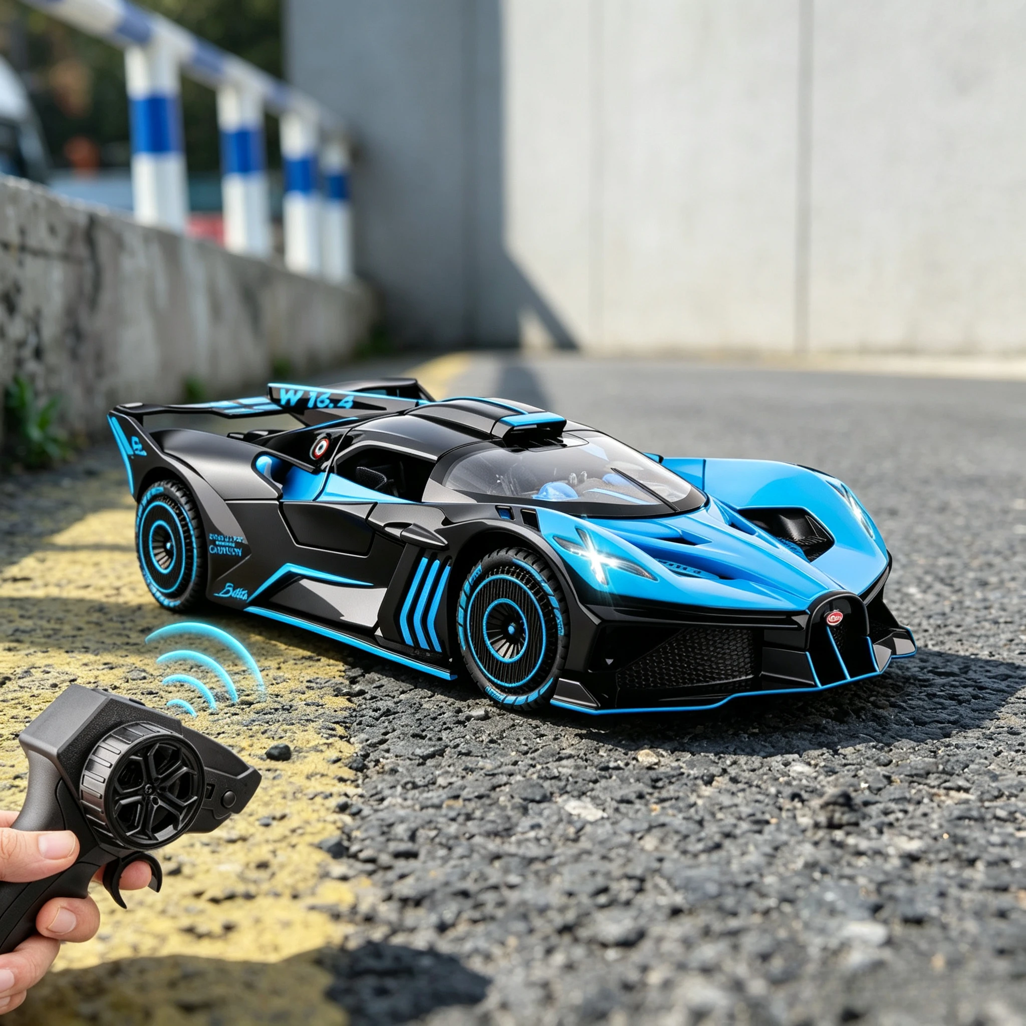 1:24 Bolide Diecast RC Super Car Remote Control Model, Alloy Body, Light Sound, Open Doors For Gift