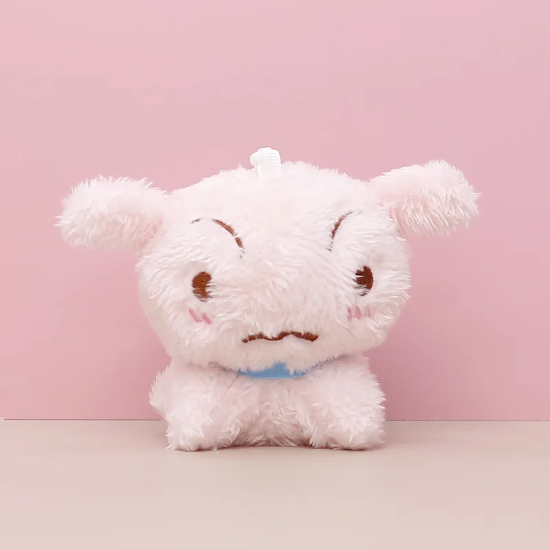 12cm Crayon Shin-chan Anime Peripheral Kawaii Shiro Q Version Plush Doll Keychain Backpack Pendant Toys Gift