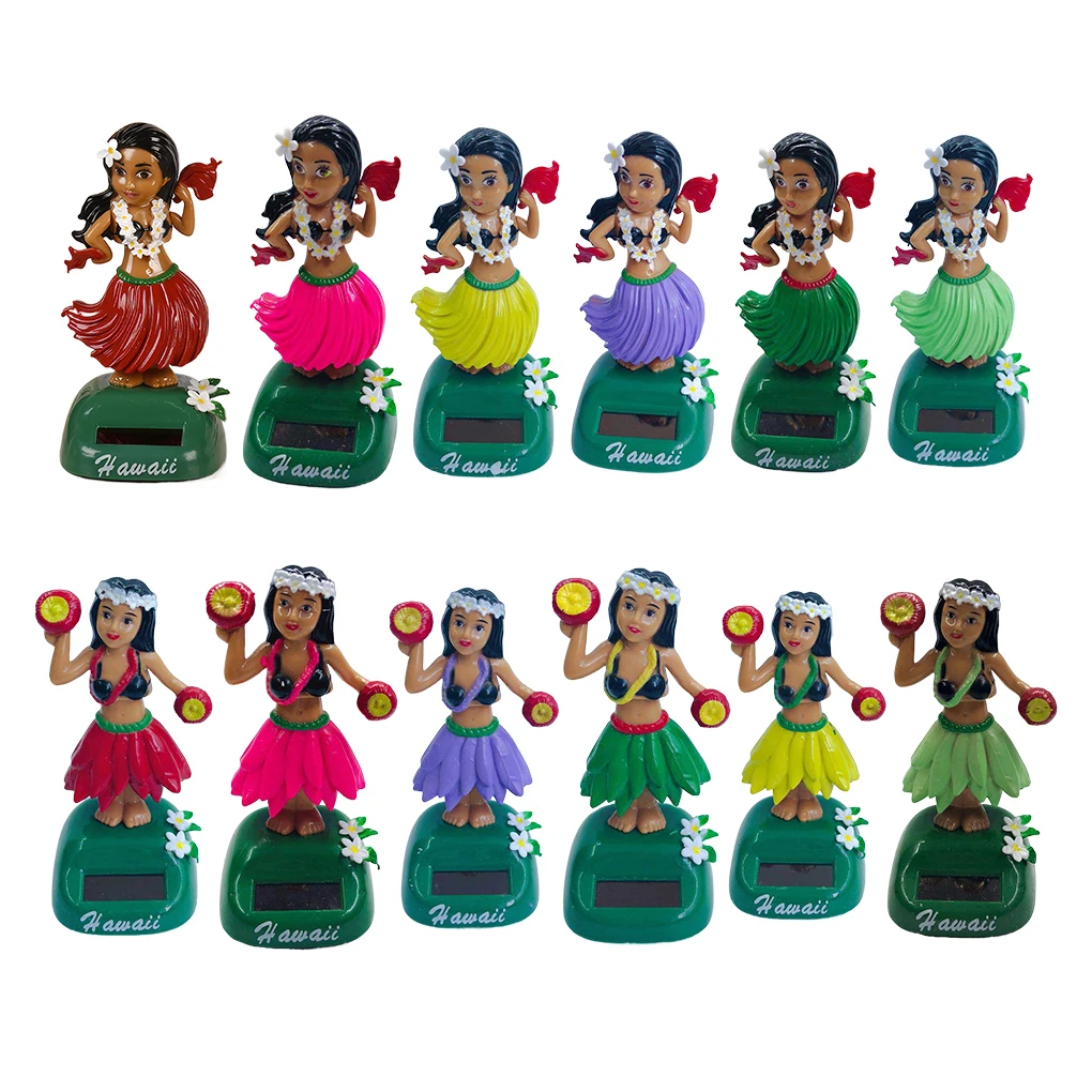 Solarbetriebenes Schüttelkopf-Spielzeug Hula Auto-Innenraum-Armaturenbrett-Dekoration Hawaii Girl Auto-Ornamente