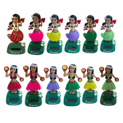 Solar Powered Shaking Head Toy Hula Auto Interior Dashboard Decoration Hawaii Girl Car Ornaments