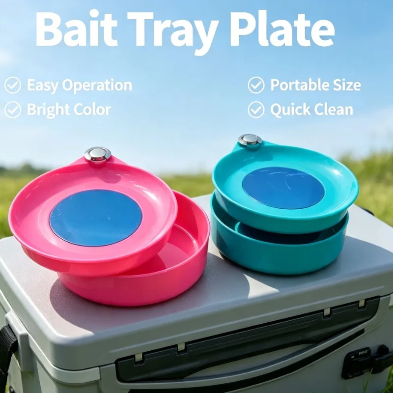 Magnetic Bait Tray For Fishing Portable Hook Separator Dish Bowl With Strong Magnet For Carp Coarse Angling Tackle Accessories