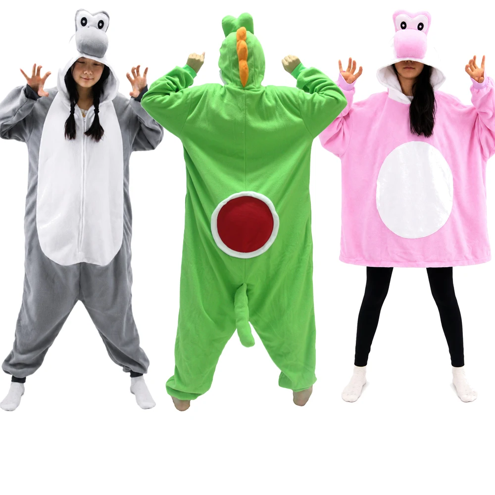 Yoshi Adult Onesie Pajamas Kawaii Cute Cartoon Anime Halloween Cosplay Sleepwear Jumpsuit Anime Loungewear Outfits