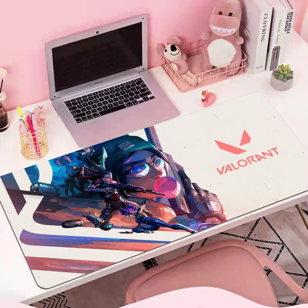 

Valorant Neon Mouse Pad Gaming XL New HD Mousepad XXL MousePads Natural Rubber Anti Slip Office Computer Mouse Mat Table Mat