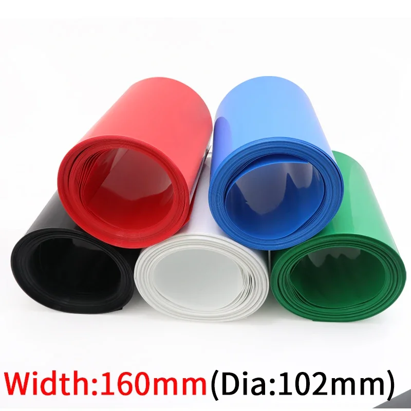 Width 160mm PVC Heat Shrink Tube Dia 102mm Lithium Battery Insulated Film Wrap Protection Case Pack Wire Cable Sleeve