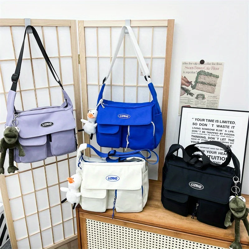 Waterproof Nylon Women Handbag Shoulder Bag Large Capacity Crossbody Bags for Teen Girls Men Harajuku Messenger Bag Student Scho