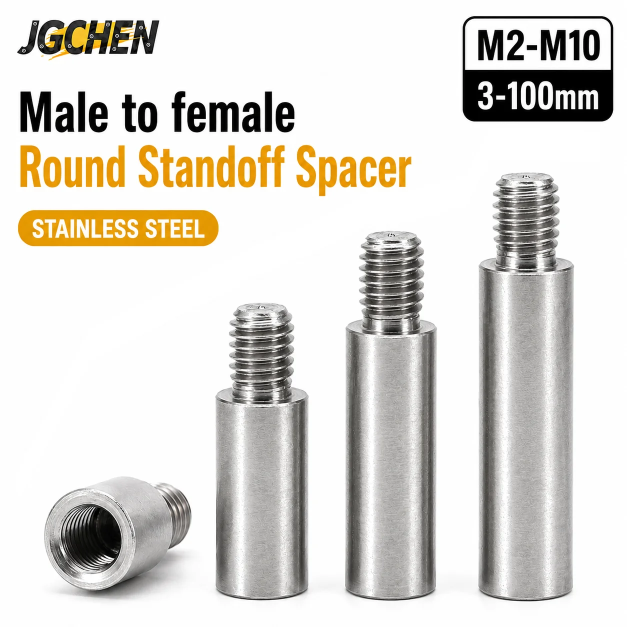 M2 M2.5 M3 M4 M5 M6 M8 M10 Stainless Steel Threaded Pillar Male To Female Round Spacing PCB Standoff Spacer Single Head Column