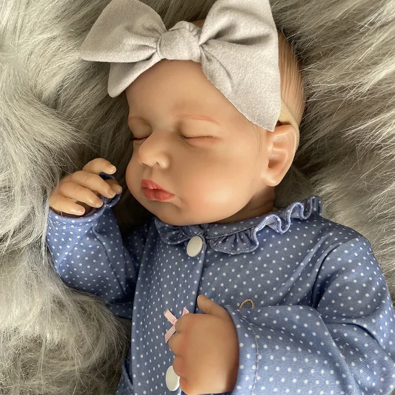 50cm neonato Loulou Reborn Doll immagine reale capelli realistici disegnati a mano con la pelle 3D dipinta giocattolo per bambini figura bambina come regalo