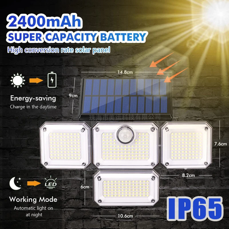 

Новые Настенные светильники на солнечной батарее, фонари с разрезом и защитой от воды, с обнаружением людей, для двора, виллы, гаража, входа