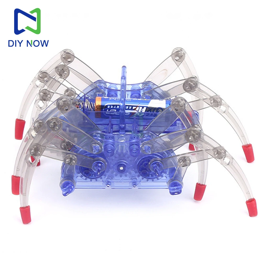 Kit elettronico fai-da-te Robot ragno elettrico Modello animale fatto a mano Robot ragno elettrico educativo per bambini Kit fai da te Giocattolo di assemblaggio