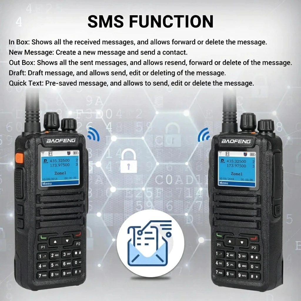 BAOFENG DM-1701 DMR Digital Radio Dual Band Walkie Talkie VHF UHF Professional Two Way Radio for Road Highway Maintenance AES256 - view 4