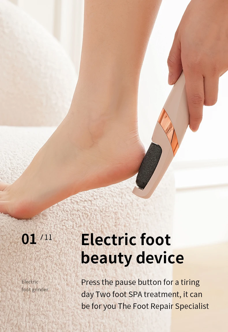 Electric Foot File Waterproof Callus Remover Rechargeable Grinder_voghion.com
