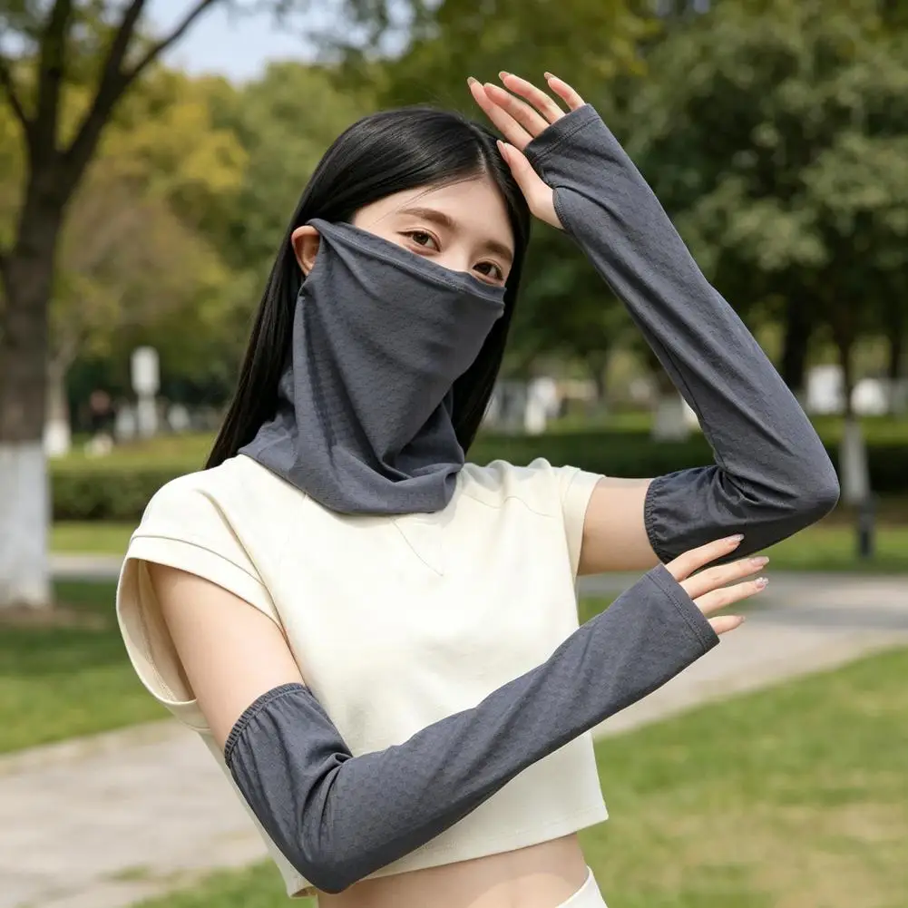 Summer Sun Protection Gear Full Face Neck Clavicle Coverage, Sun Protection Face Guard for Women Outdoor Cycling Summer Use