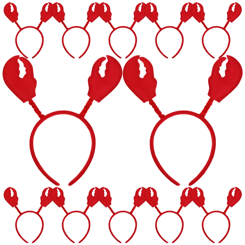 

Crab Headband 12 Pcs Red Claw Headbands Headbands Women Headdress Halloween Party Hair Decorations