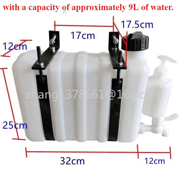 

9L Truck Mounted Hand Washing Water Tank With Faucet Water Storage Tank Horizontal Rectangular Water Storage Bucket With Bracket