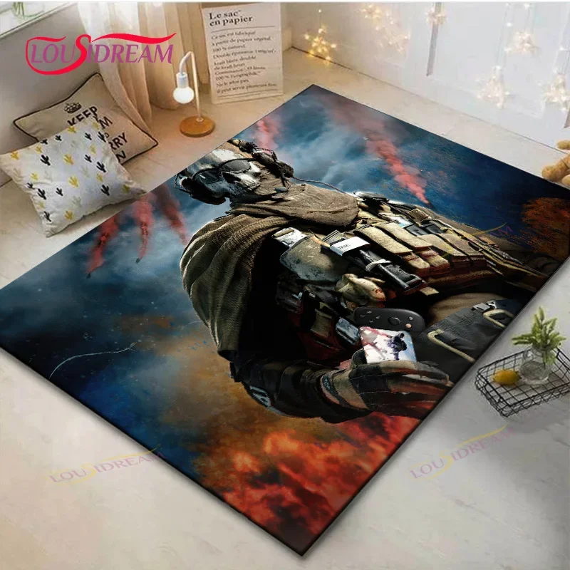 Game Room Call of D- Duty,Veranda Floor Ghost Art Decor Custom Carpets Large Area,Rugs for Home Bedroom Living Room Decor Gift