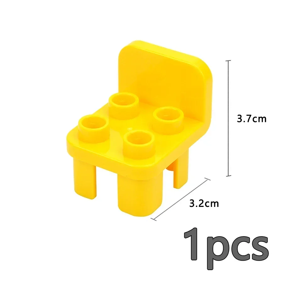 Grand bloc de construction, accessoires de maison, figurines de meubles, salle de bain, bureau, port