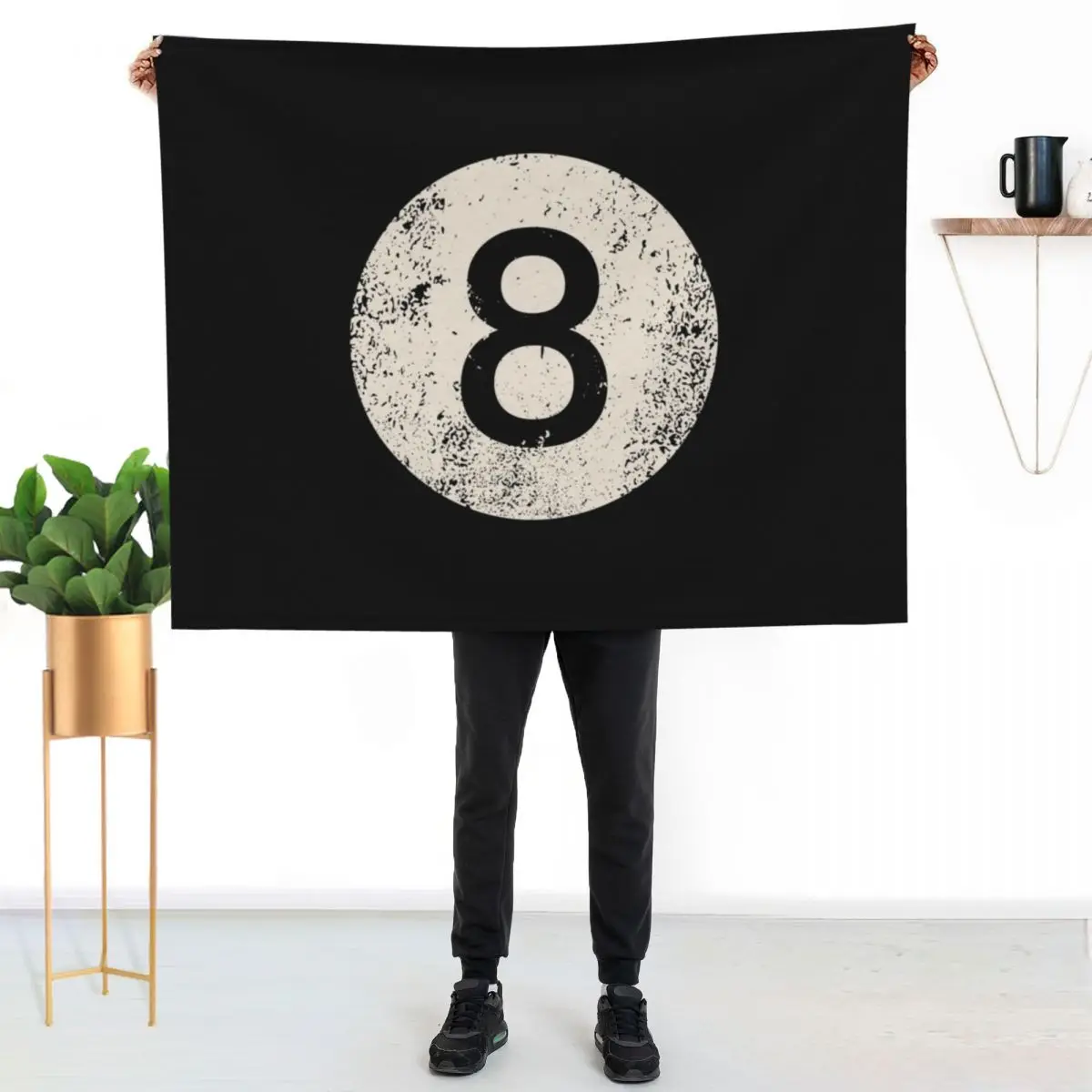 Black pool billiard ball number 8 Pool 8 Ball vintage Throw Blanket Giant Sofa Single Winter beds Thermals For Travel Blankets