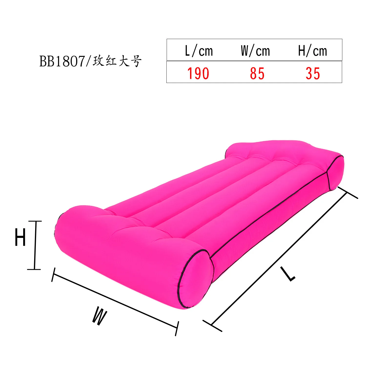 Factory direct sales lazy inflatable sofa TikTok same inflatable bed portable foldable air bed free of air pump