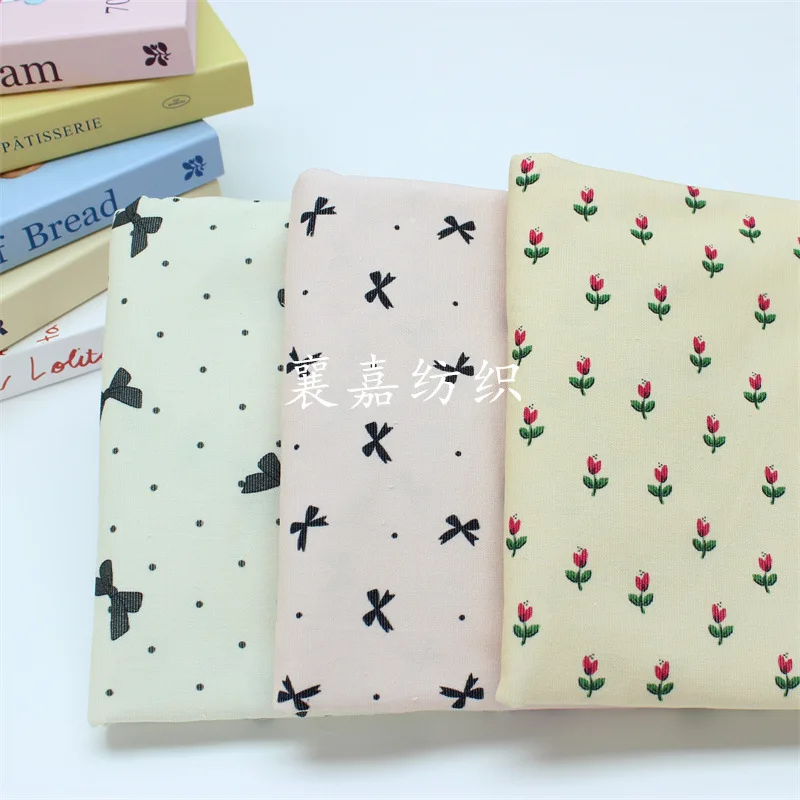 

Cotton Thin Corduroy Fabric, Bow Printing, Children's Clothing Fabric Sewing Pleated Fabric Material 12X1.48M
