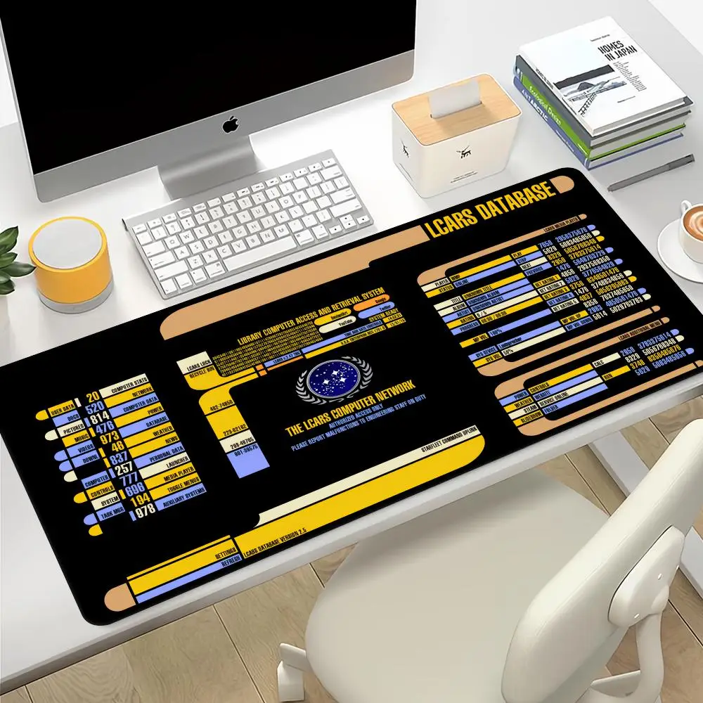 S-tar Trek Plus Size game Mouse mat LCARS Style Computer Pad Desk Pad Gamer Lock Edge Keyboard Pad 12060cm Rubber Mouse Pad