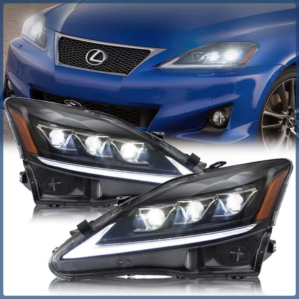 Image of 2 Stück LED-Scheinwerfer für Lexus IS250 2006-2012 mit Start-Animation und sequenzieller Beleuchtung, passend für IS350, IS220D/IS F