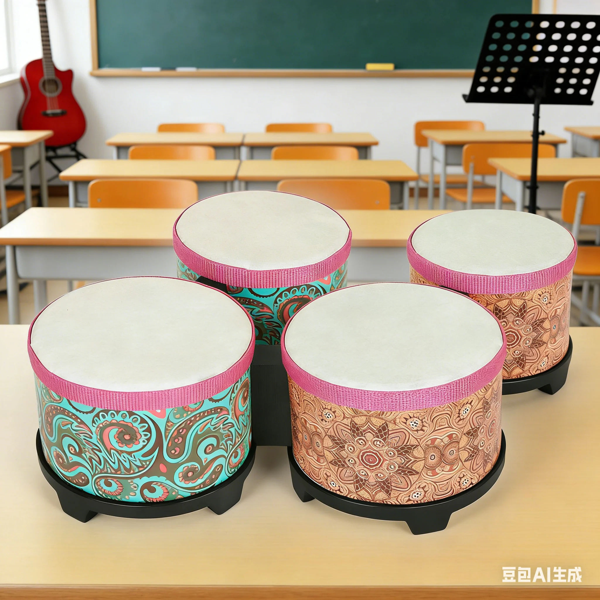 

1 шт., бонго-барабаны, 5/6 дюймов, соединенная овчина, ручная игра для детей/взрослых, ударный инструмент, барабанный аккомпанемент