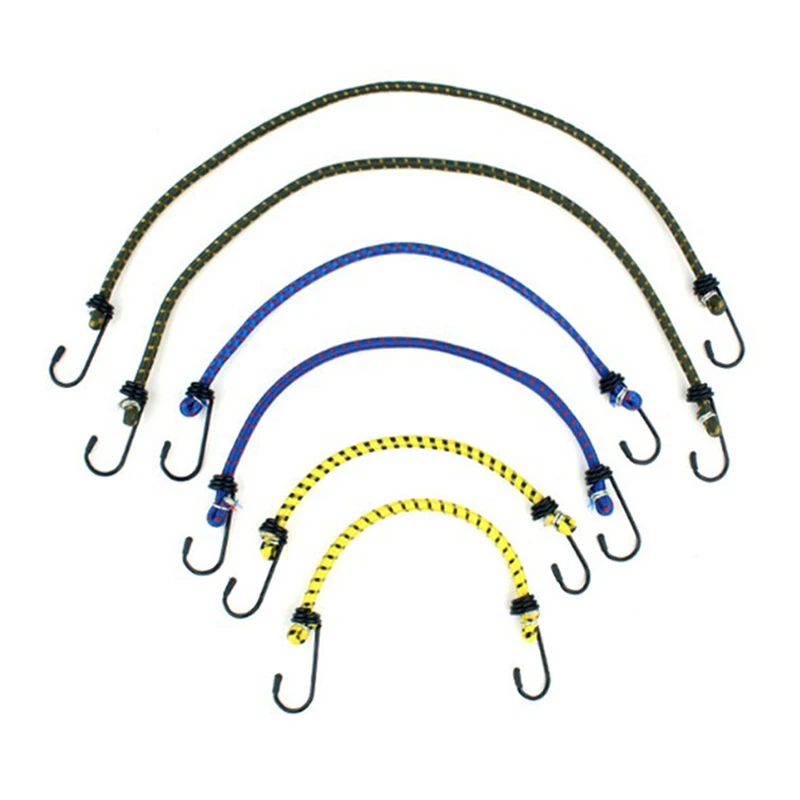 6 stücke elastische Bungee Cord Set Gepäck gurte Seil Haken Stretch Krawatte im Freien 30cm/40cm/60cm