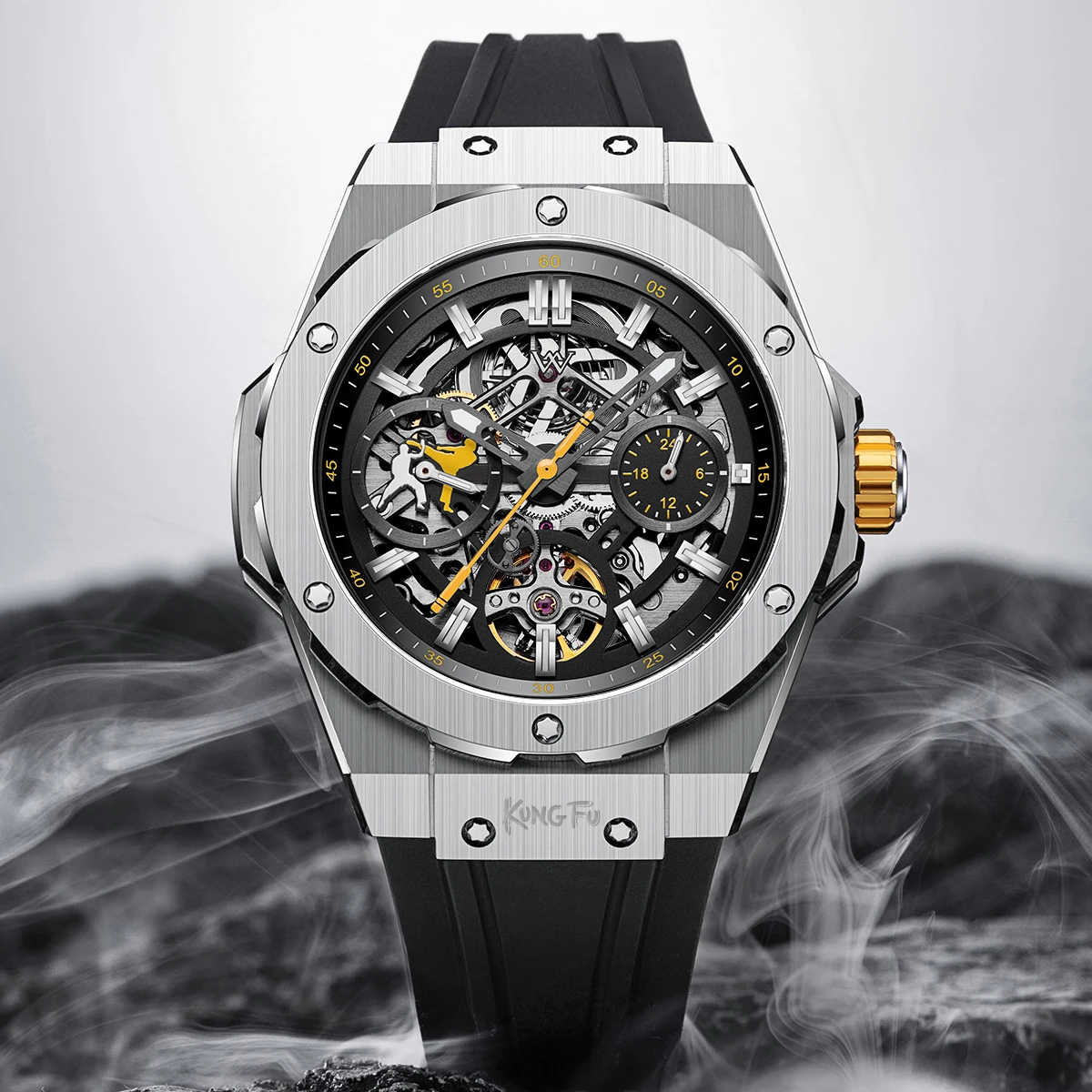 WM Watch Chinese Kung Fu Watch Fully Automatic Mechanical Watch Fashionable Business Cool Welly Merck Watch WM128M