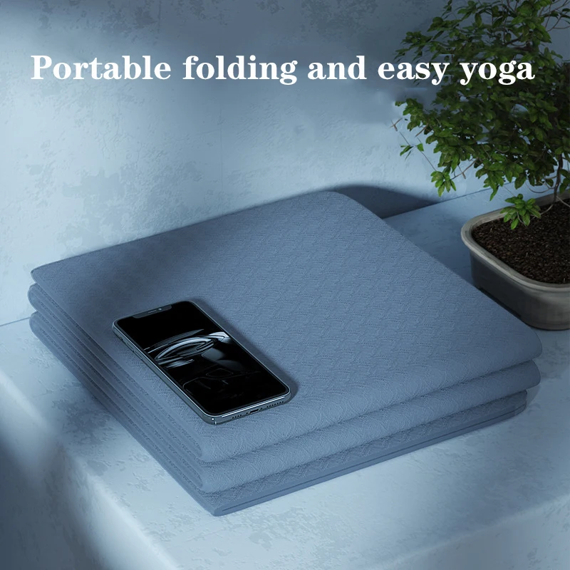 TPE للطي اليوغا حصيرة لاستراحة الغداء الطلاب قيلولة حصيرة مريحة ومريحة التخزين صديقة للبيئة المضادة للانزلاق حصيرة