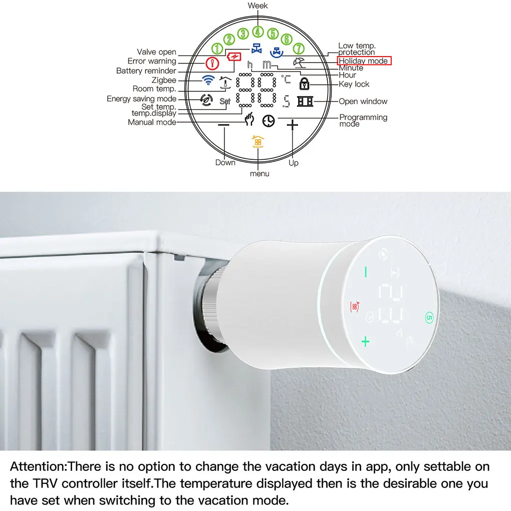 Tuya Smart ZigBee Radiator Actuator Programmable Thermostatic Radiator Valve Temperature Controller Support Alexa