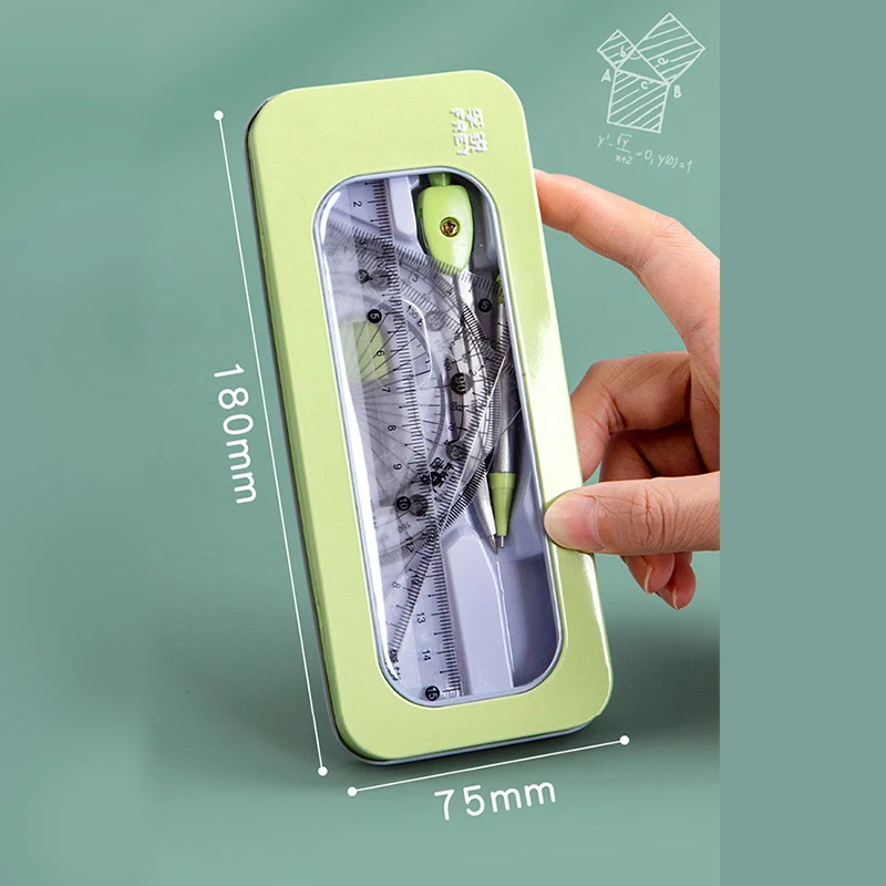 7 pezzi/set set di righelli per bussola set di misurazione matematica set di strumenti di disegno multifunzionali professionali per l'apprendimento geometrico righello per studenti