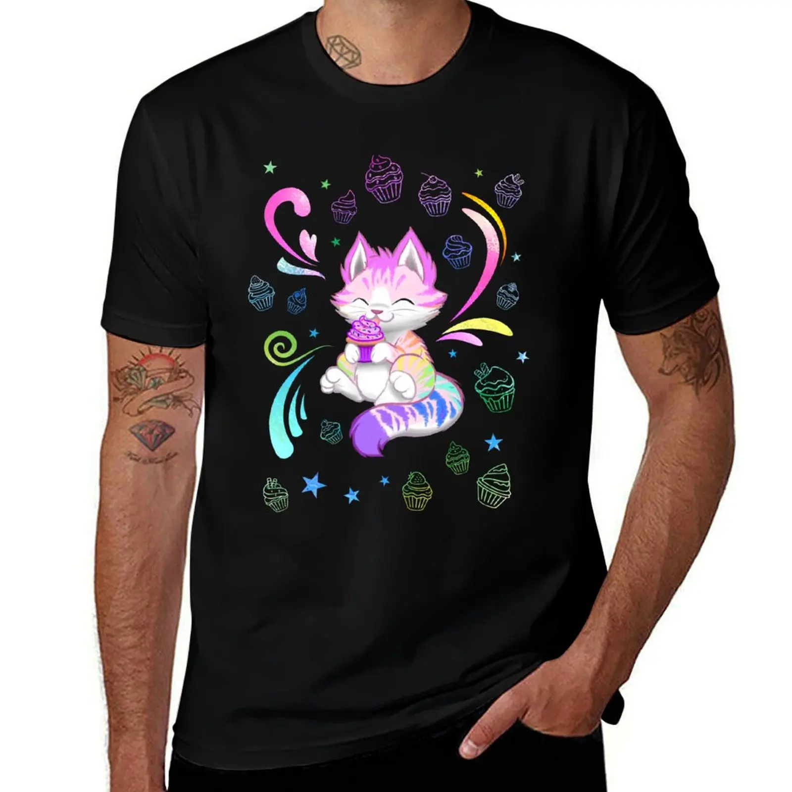 

Cupcake fit Kitty designer man t shirts t for t T-Shirt Rainbow shirt essential with slim shirts