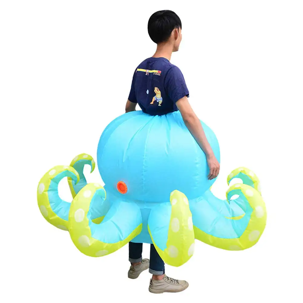 Octopus Opblaasbare Cosplay Kostuum Mannen Vrouwen Fancy Full Body Opblazen Kleding Outfit Halloween Carnaval Feest Vermomming Pak