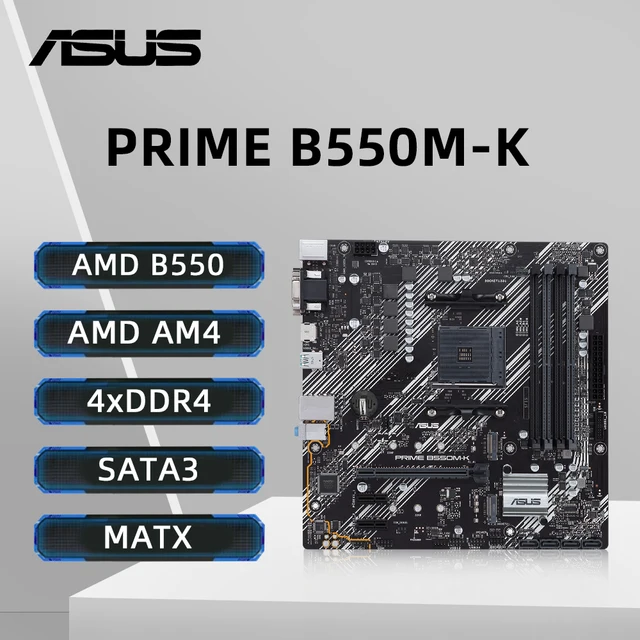 ASUS PRIME B550M-K マザーボードとR7-5800x CPU マザーボードASUS