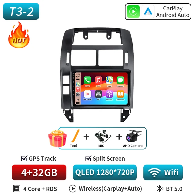 Voor Volkswagen Polo Mk4 2001-2011 Android Autoradio Multimedia Speler Carplay Auto Stereo GPS Navi 2din DSP Head Unit 5G DVD