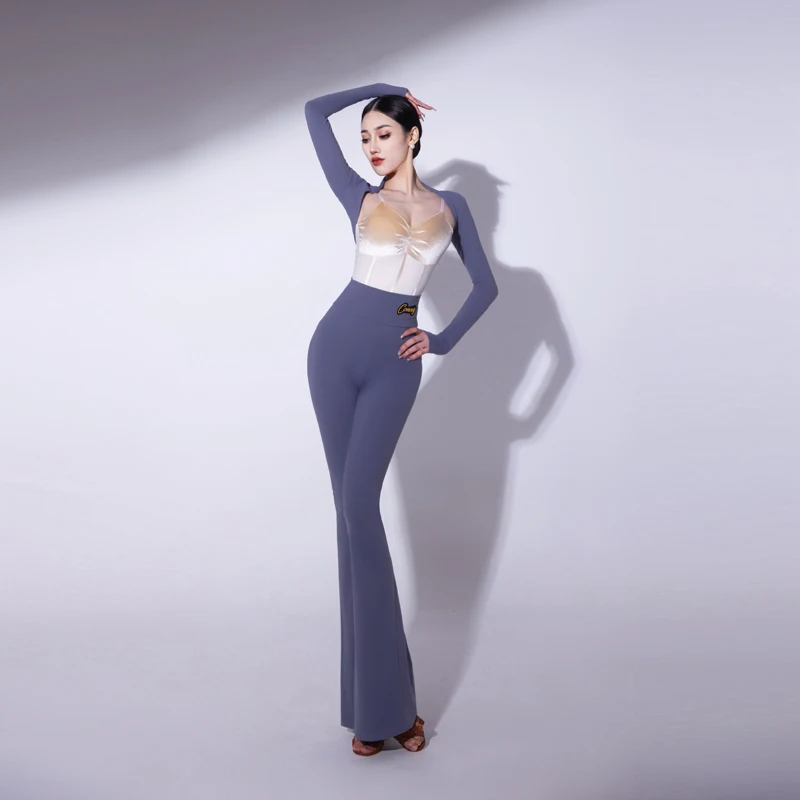 

customized women's adult Latin modern dance costume body training clothes pants camisoles tops shawls fringe dress tassel skirt