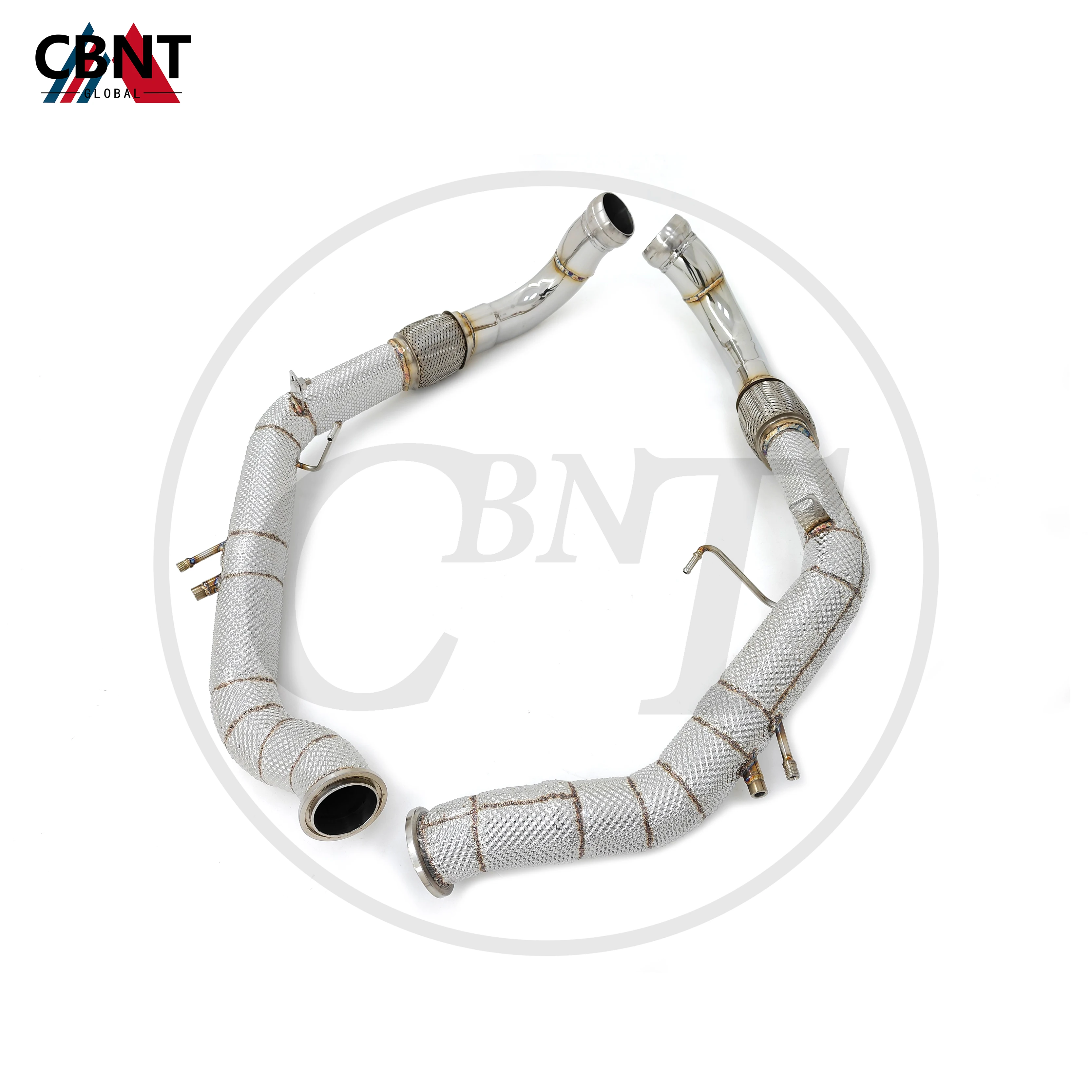 

CBNT Exhaust Front Pipe with Heat Shield for Porsche Panamera 971 2.9T 4.0T 2019-2023 SS304 Stainless Steel Tuning Exhaust-pipe