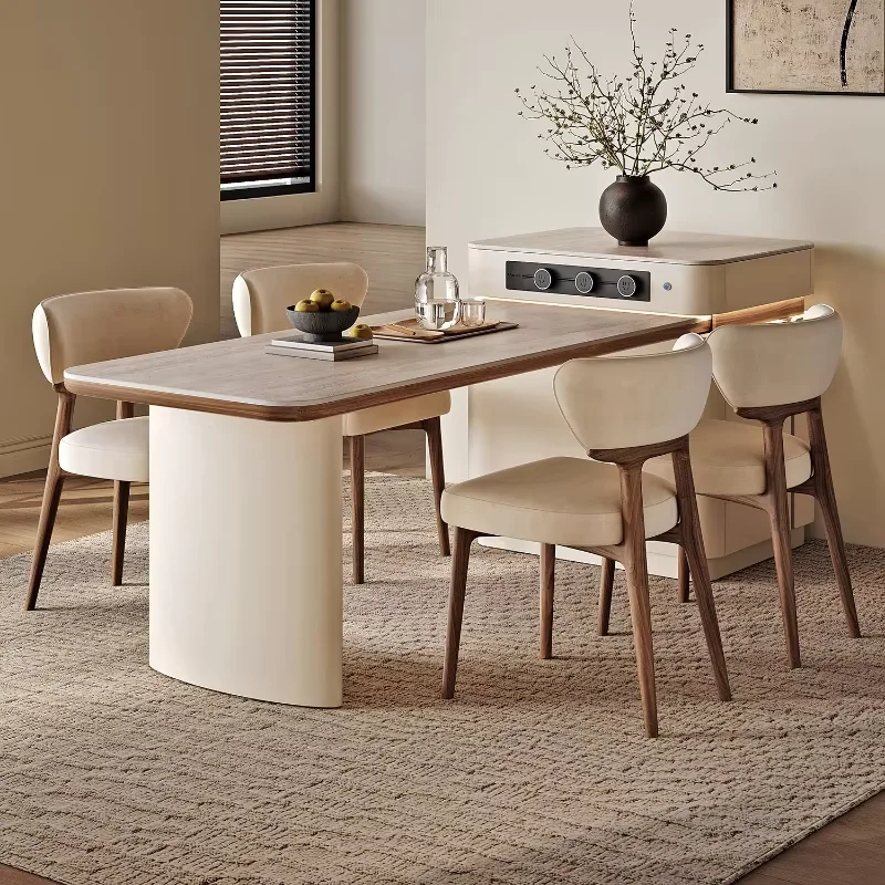 Adjustable Nordic Luxury Dining Tables Chairs Socket Island Kitchen Tables Extensible Modern Expandable Mesa Comedor Furniture