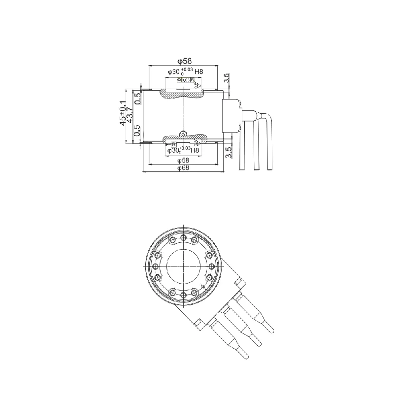 China Factory Small Size 6-axis Force Torque Load Cell High Precision Six Axis Force Sensor in Robotic End Arm Use