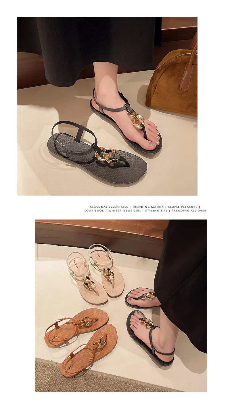 2025 Sommer Neuer Stil Flache Offene Sandalen Leichtes Anti-Rutsch-Design Vielseitige Hochwertige Römische Sandalen für... – Detail 5