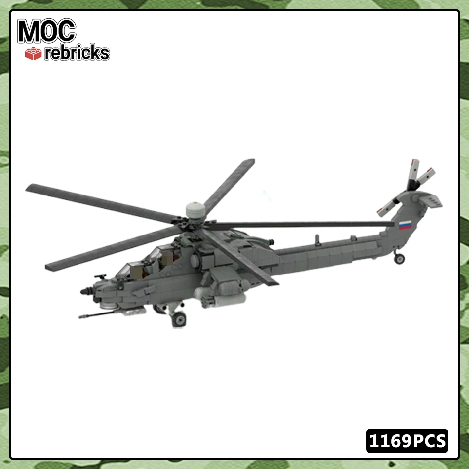 

Military Fighter Series Mil | MI-28N - 1/35 Scale MOC Building Block Collection Experts DIY Model Education Technology Brick Toy