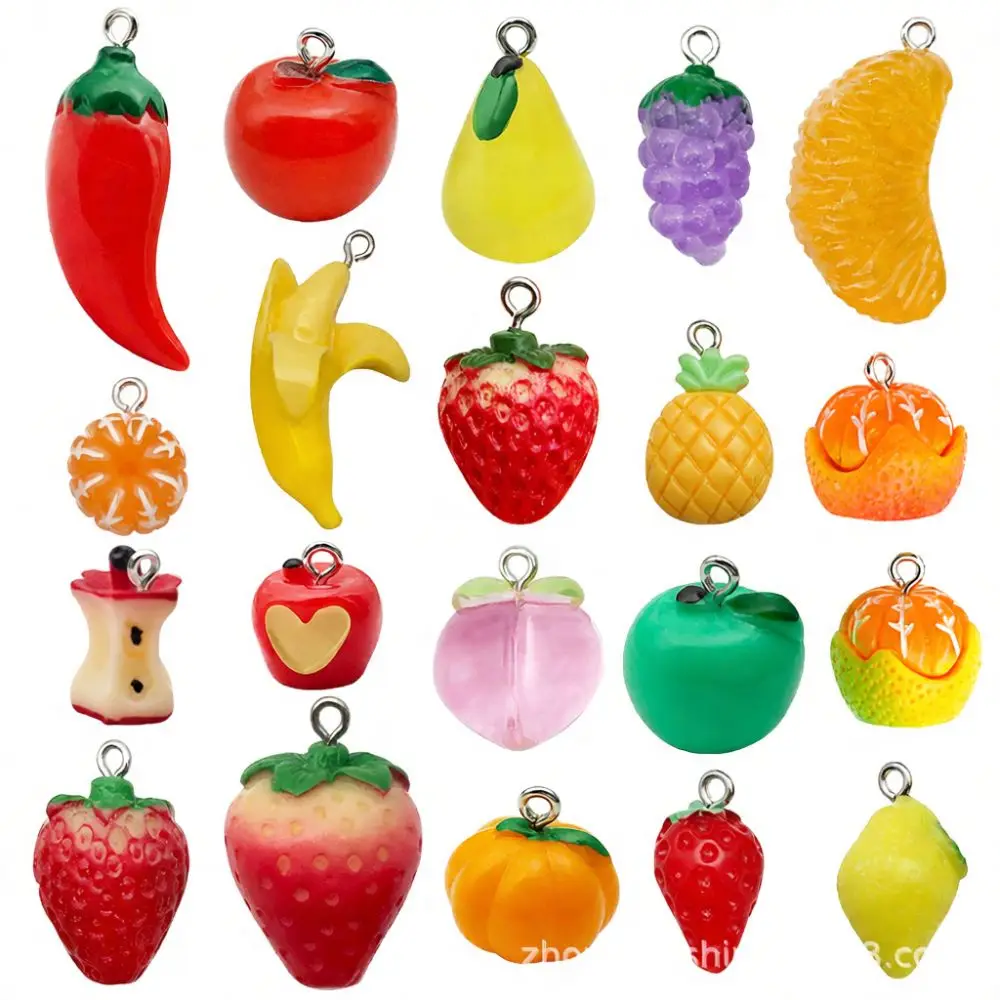 DIY Resin Food Vegetable Charms Simulation Miniature Flatback Pendants For Jewelry Making Keychain Earring Craft Decor