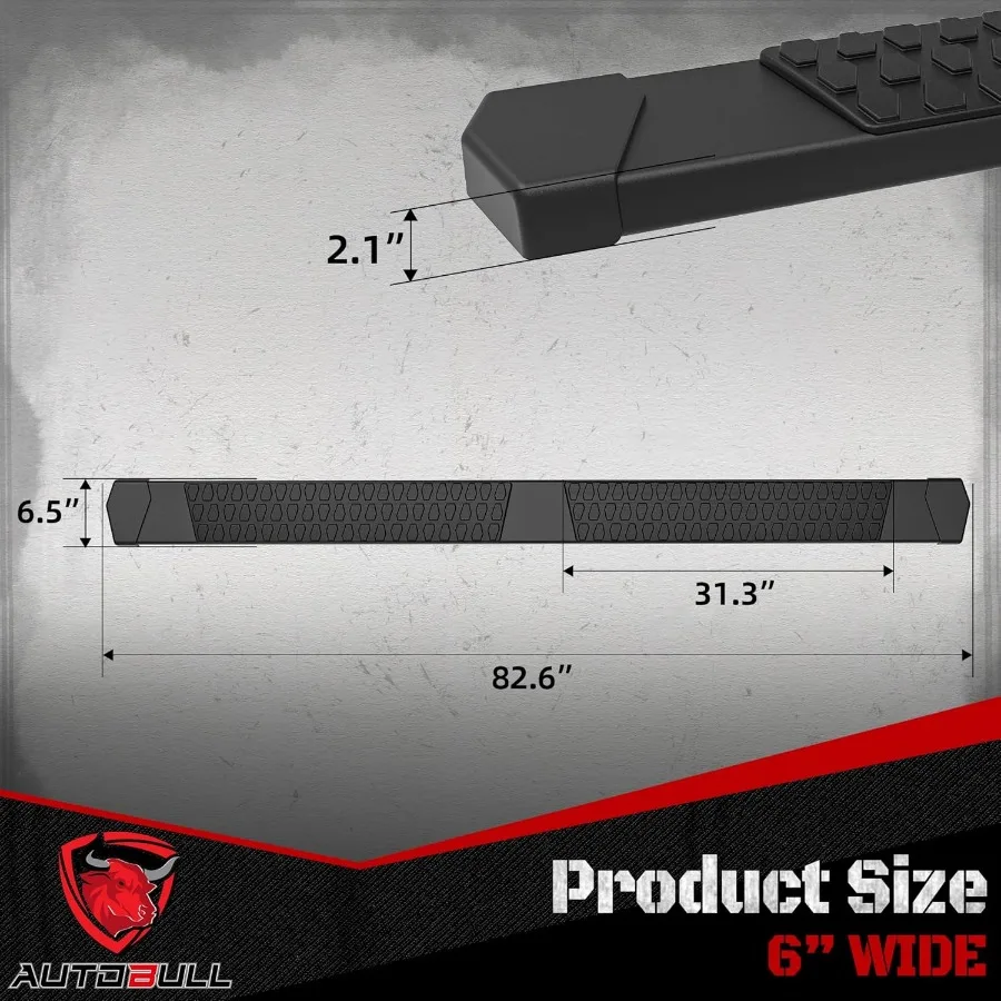 لوحات تشغيل 6 بوصات خطوات جانبية متوافقة مع 2005-2023 Toyota Tacoma Double Cab Crew Cab 4 أبواب كاملة الحجم باللون الأسود