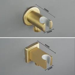 Shower Head Holder Chrome White Black Gray Gold Brass Bracket Stand Round Square For Shower Standard G1/2 Bathroom Accessories